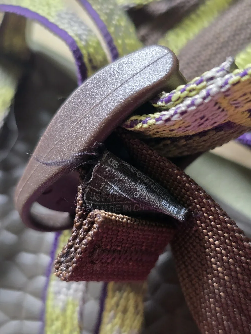 Chaco Vibram Green And Purple Sandals Size 5